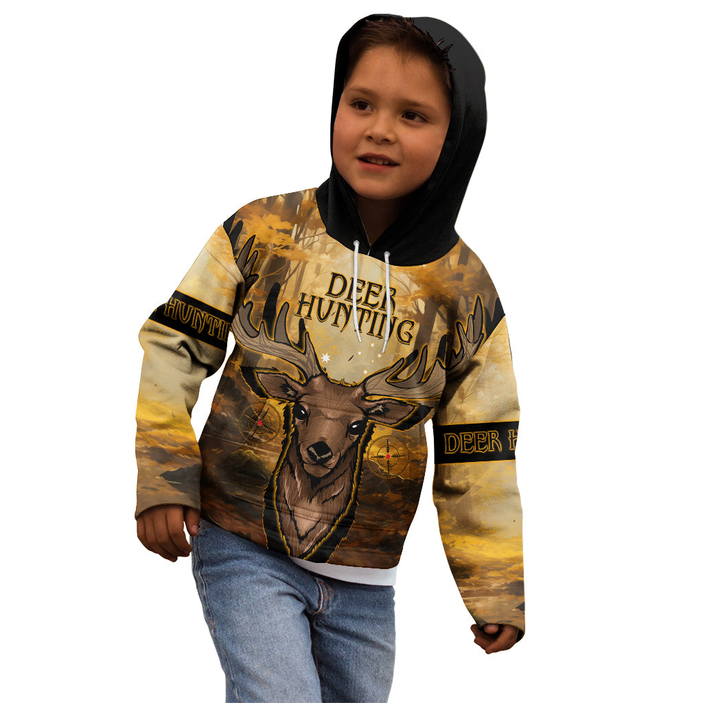 Personalised Deer Hunting Kid Hoodie Forest Vibes