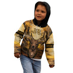 Personalised Deer Hunting Kid Hoodie Forest Vibes