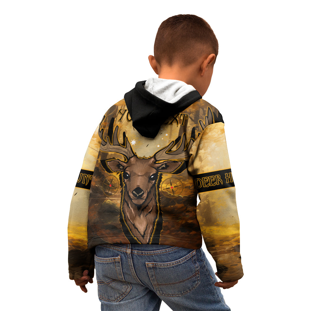 Personalised Deer Hunting Kid Hoodie Forest Vibes