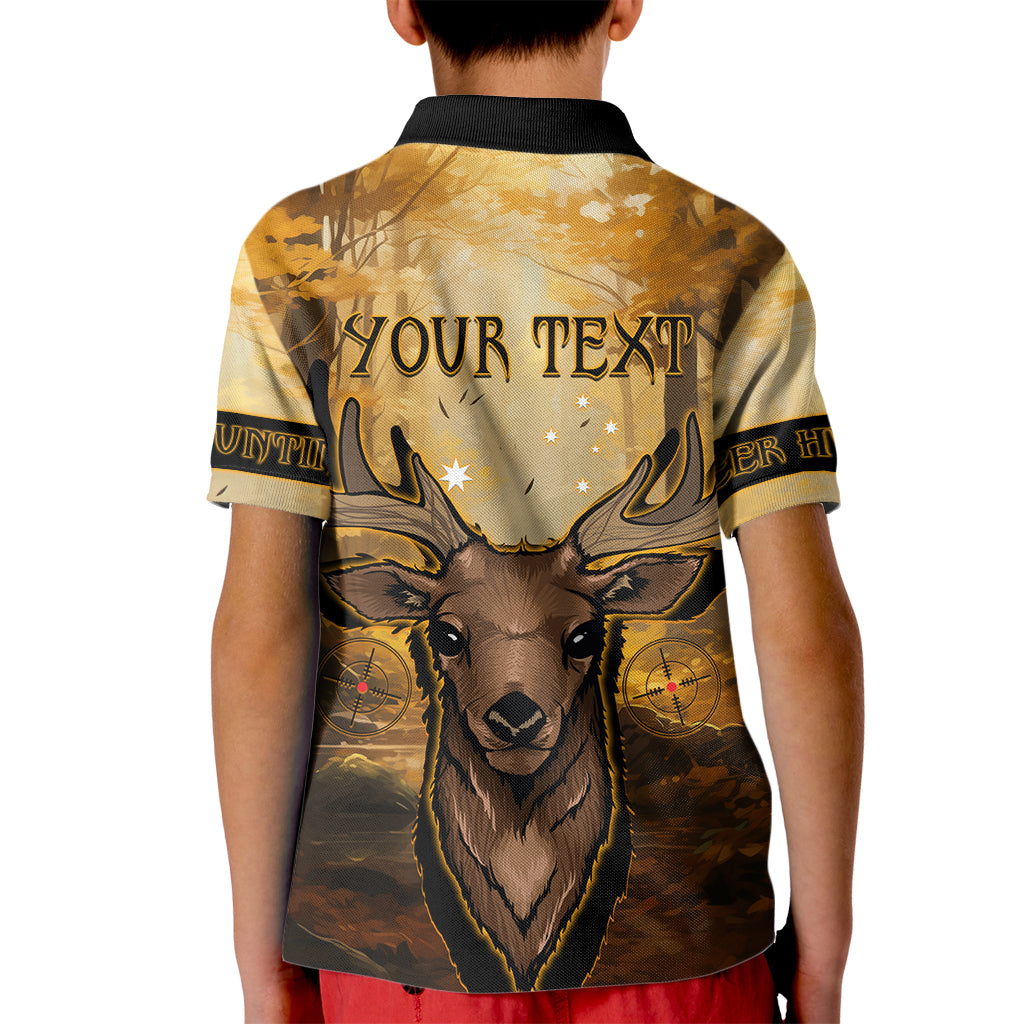 Personalised Deer Hunting Kid Polo Shirt Forest Vibes