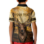 Personalised Deer Hunting Kid Polo Shirt Forest Vibes
