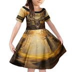 Personalised Deer Hunting Kid Short Sleeve Dress Forest Vibes