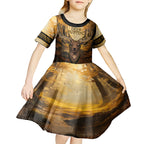 Personalised Deer Hunting Kid Short Sleeve Dress Forest Vibes