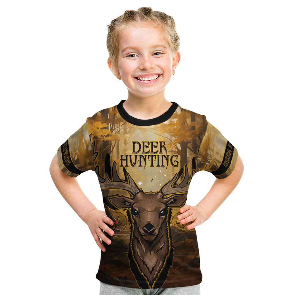 Personalised Deer Hunting Kid T Shirt Forest Vibes