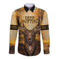 Personalised Deer Hunting Long Sleeve Button Shirt Forest Vibes