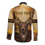 Personalised Deer Hunting Long Sleeve Button Shirt Forest Vibes