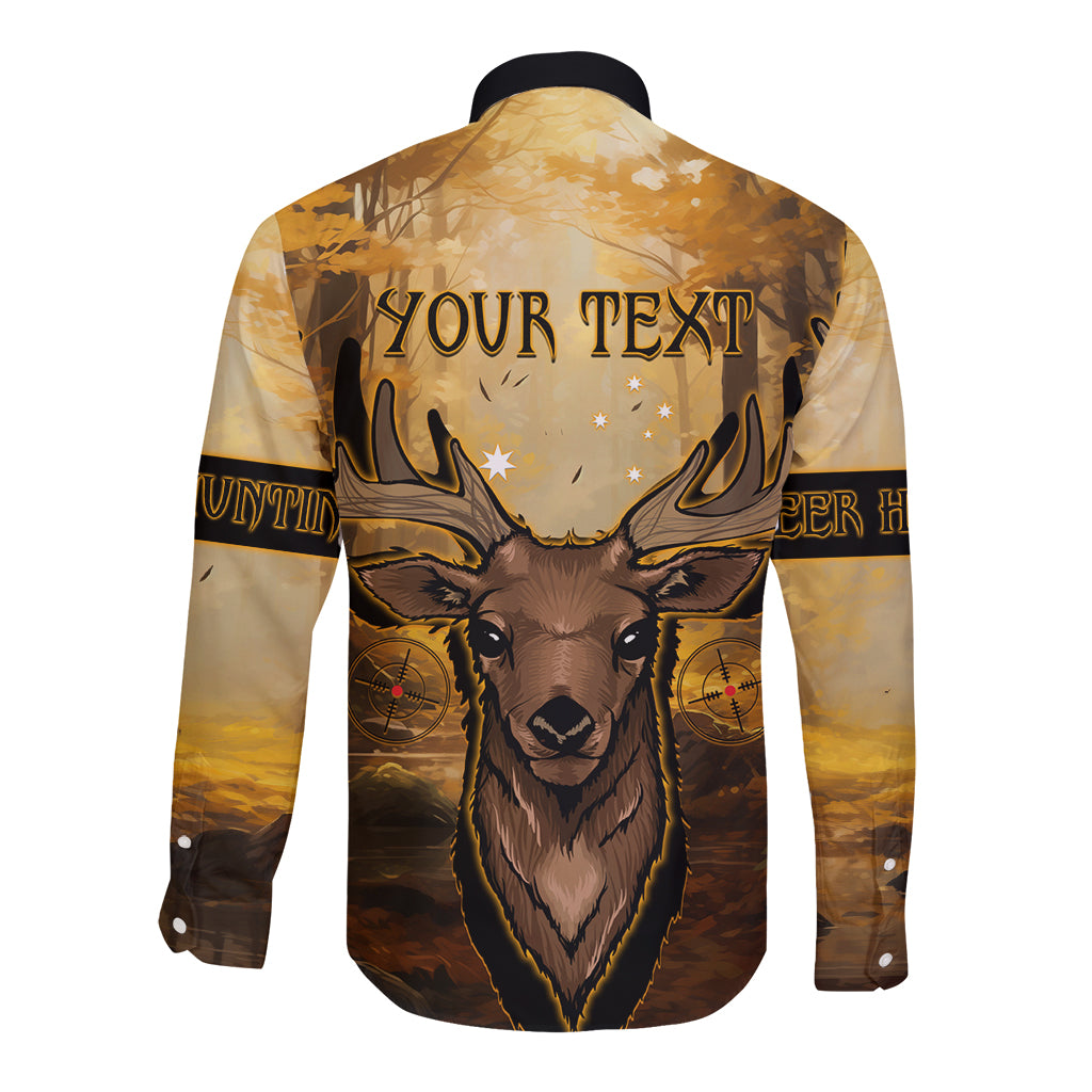 Personalised Deer Hunting Long Sleeve Button Shirt Forest Vibes