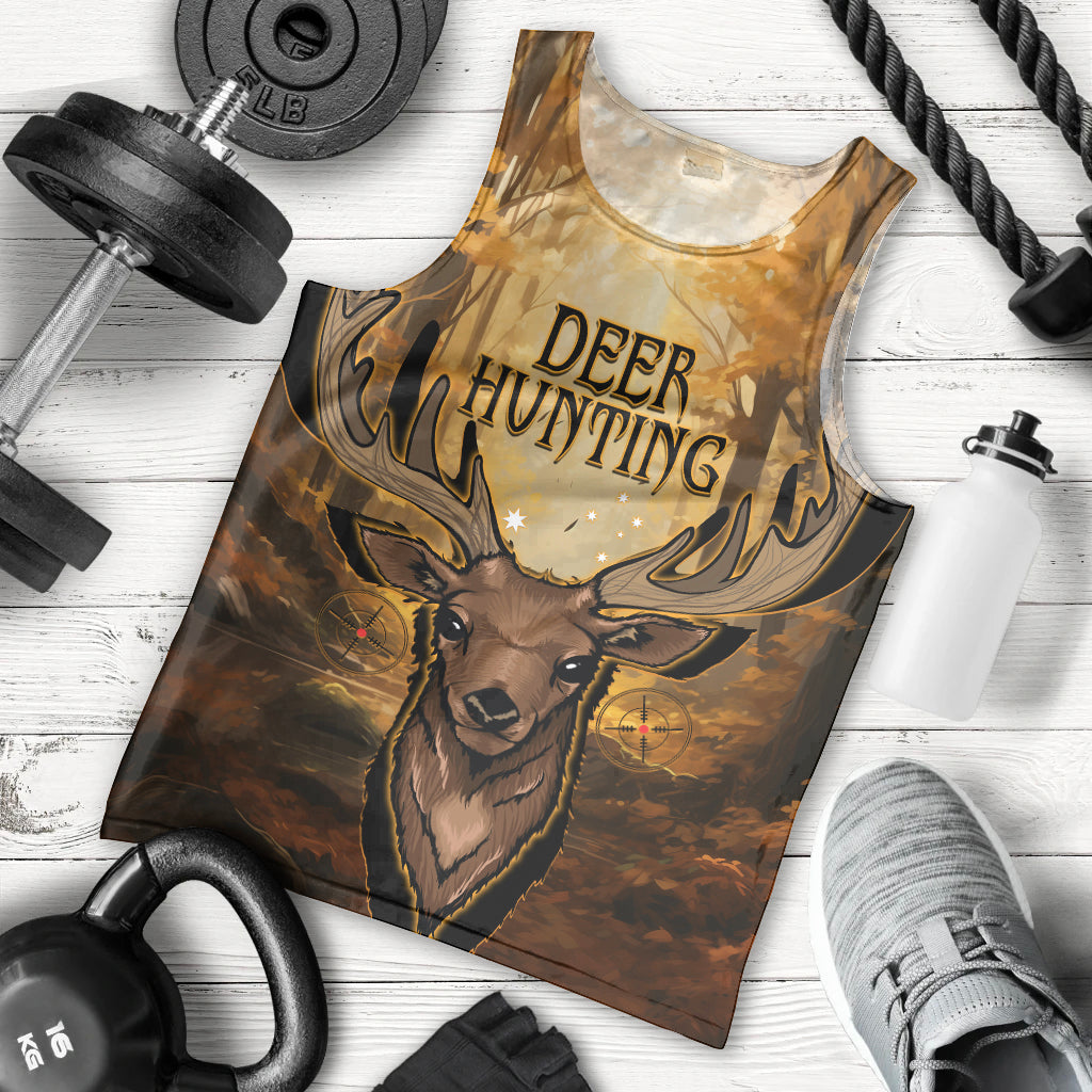 Personalised Deer Hunting Men Tank Top Forest Vibes