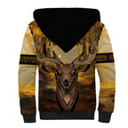 Personalised Deer Hunting Sherpa Hoodie Forest Vibes