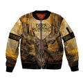 Personalised Deer Hunting Sleeve Zip Bomber Jacket Forest Vibes