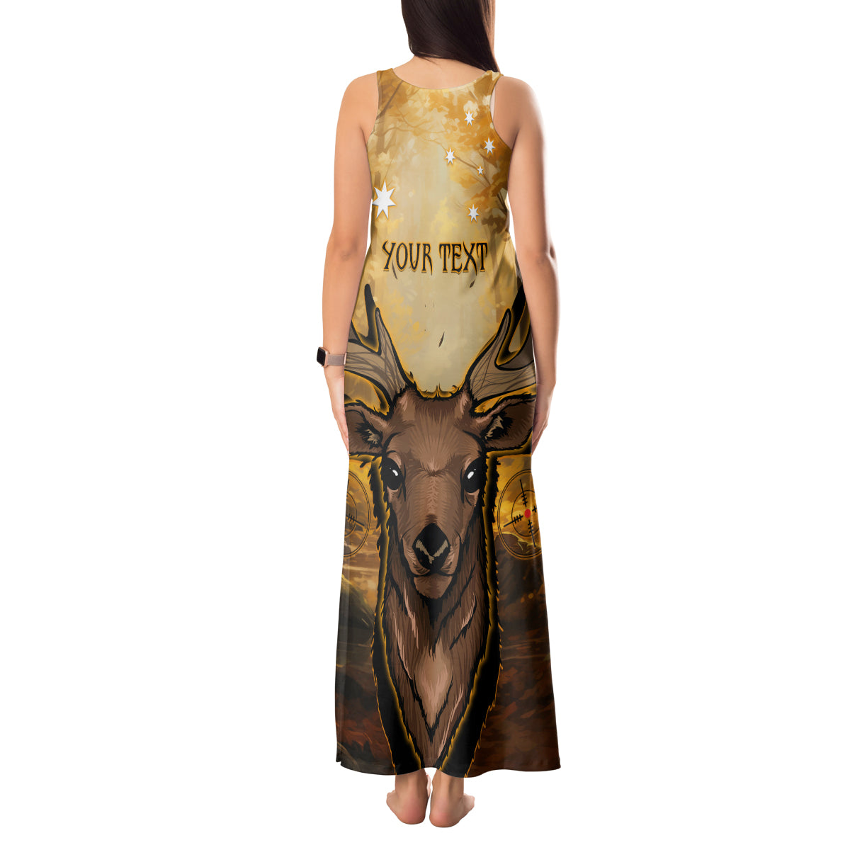 Personalised Deer Hunting Tank Maxi Dress Forest Vibes