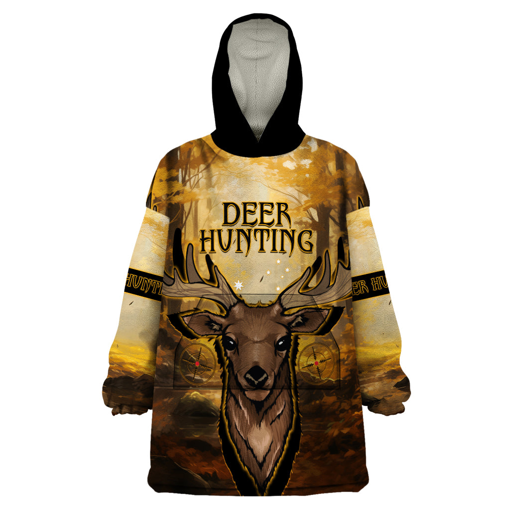 Personalised Deer Hunting Wearable Blanket Hoodie Forest Vibes