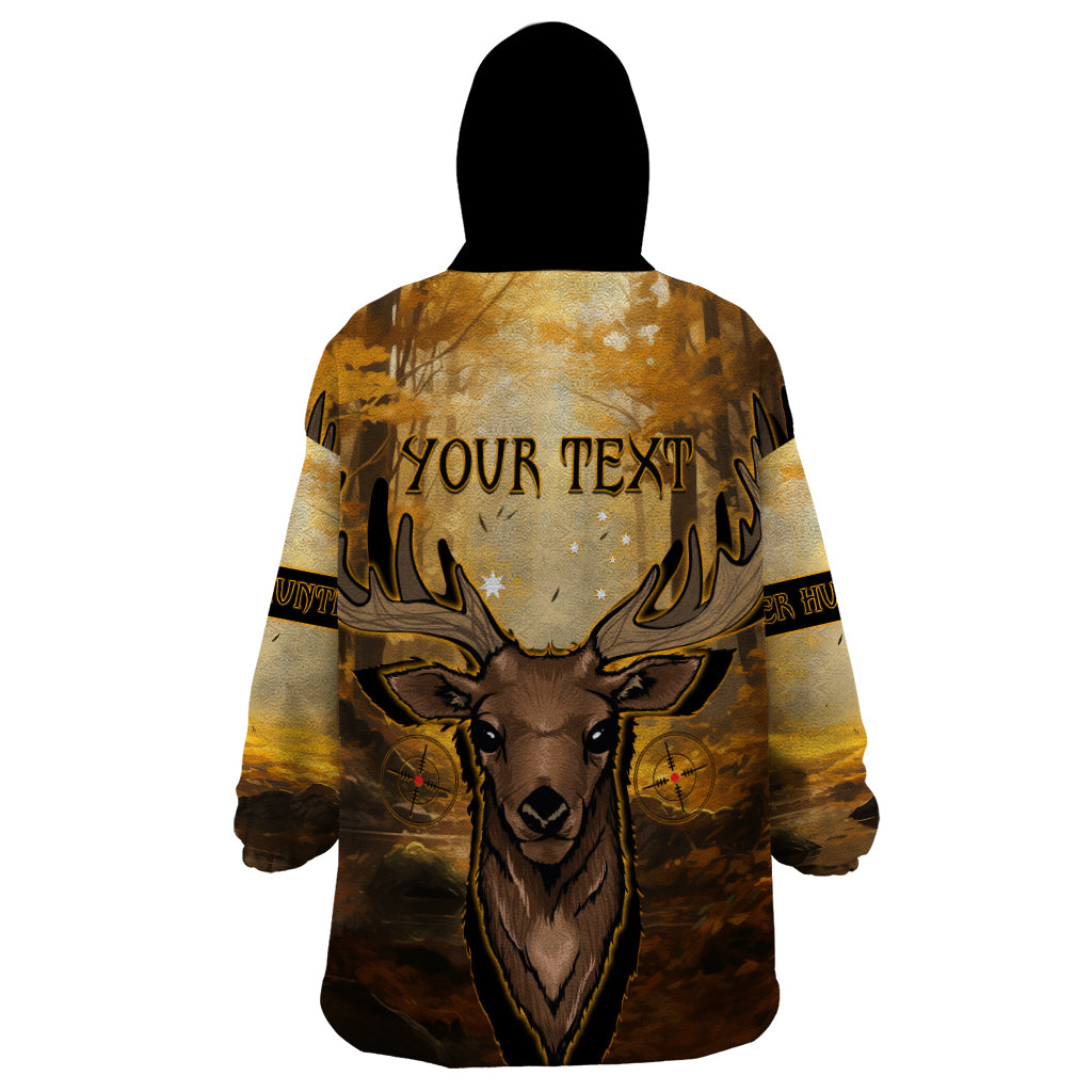 Personalised Deer Hunting Wearable Blanket Hoodie Forest Vibes