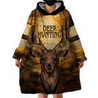 Personalised Deer Hunting Wearable Blanket Hoodie Forest Vibes
