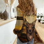 Personalised Deer Hunting Women Casual Shirt Forest Vibes