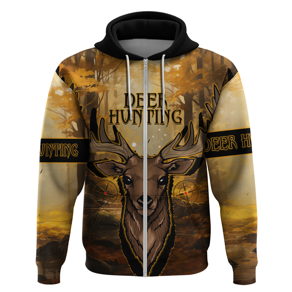 Personalised Deer Hunting Zip Hoodie Forest Vibes