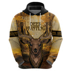 Personalised Deer Hunting Zip Hoodie Forest Vibes