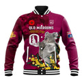 Custom QLD Maroons ANZAC Day Baseball Jacket Australian Koala Mix Camouflage