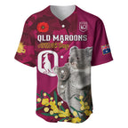 Custom QLD Maroons ANZAC Day Baseball Jersey Australian Koala Mix Camouflage