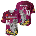 Custom QLD Maroons ANZAC Day Baseball Jersey Australian Koala Mix Camouflage