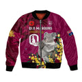 Custom QLD Maroons ANZAC Day Bomber Jacket Australian Koala Mix Camouflage