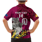 Custom QLD Maroons ANZAC Day Family Matching Mermaid Dress and Hawaiian Shirt Australian Koala Mix Camouflage