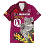 Custom QLD Maroons ANZAC Day Family Matching Mermaid Dress and Hawaiian Shirt Australian Koala Mix Camouflage