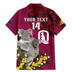 Custom QLD Maroons ANZAC Day Family Matching Mermaid Dress and Hawaiian Shirt Australian Koala Mix Camouflage