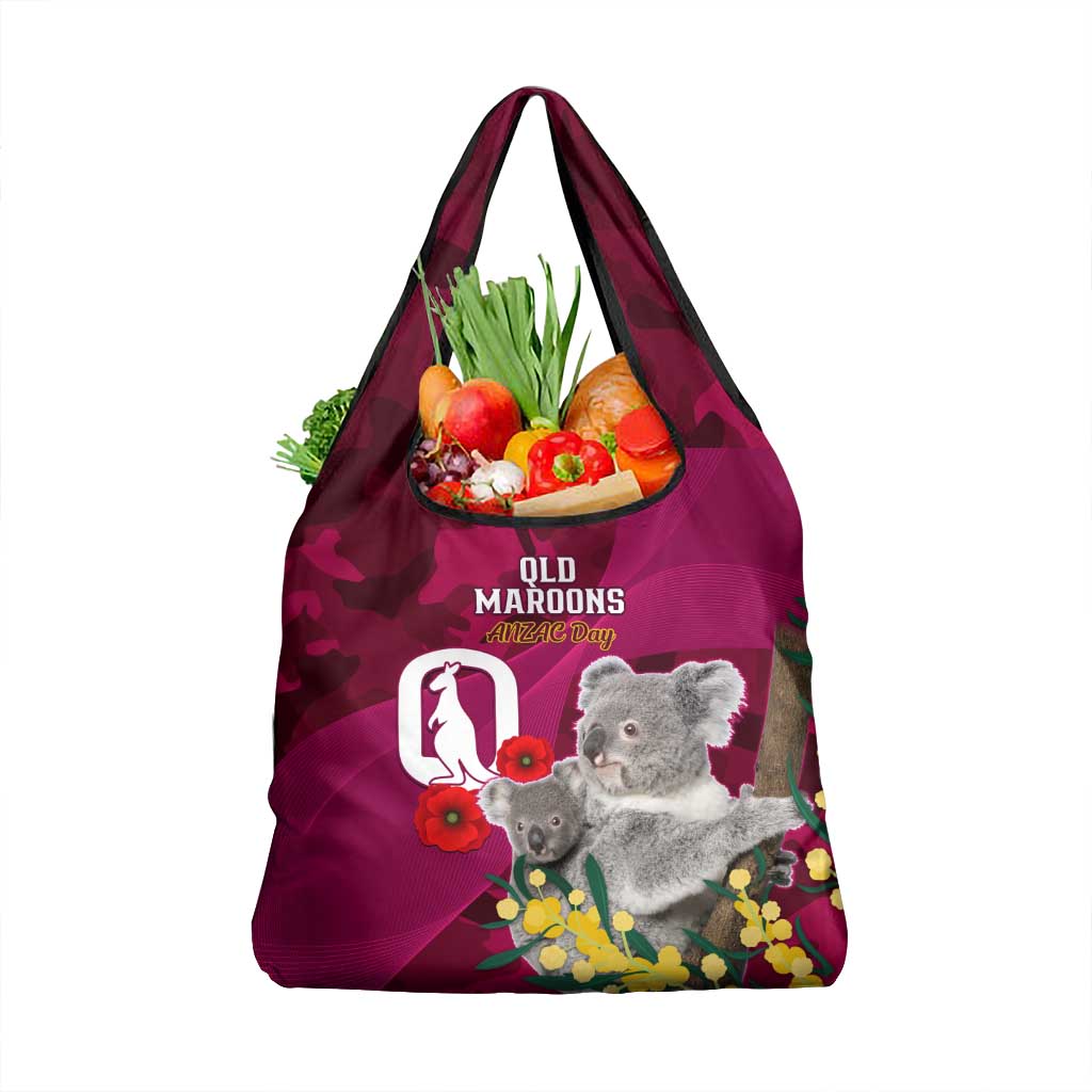QLD Maroons ANZAC Day Grocery Bag Australian Koala Mix Camouflage
