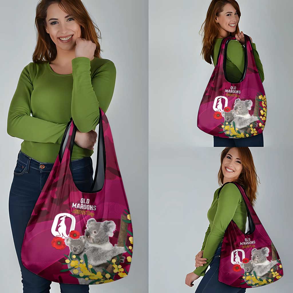 QLD Maroons ANZAC Day Grocery Bag Australian Koala Mix Camouflage
