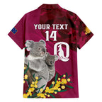 Custom QLD Maroons ANZAC Day Hawaiian Shirt Australian Koala Mix Camouflage