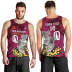 Custom QLD Maroons ANZAC Day Men Tank Top Australian Koala Mix Camouflage