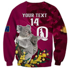 Custom QLD Maroons ANZAC Day Sweatshirt Australian Koala Mix Camouflage