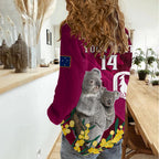 Custom QLD Maroons ANZAC Day Women Casual Shirt Australian Koala Mix Camouflage