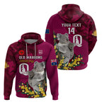 Custom QLD Maroons ANZAC Day Zip Hoodie Australian Koala Mix Camouflage