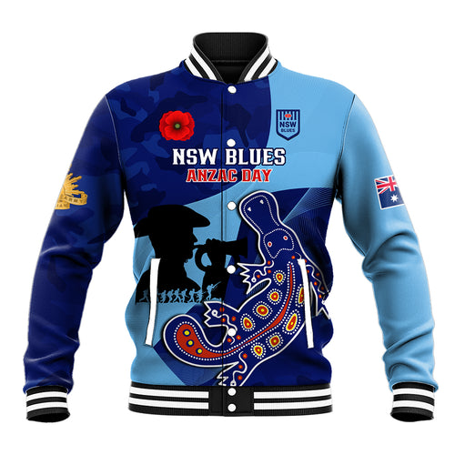 Custom NSW Blues ANZAC Day Baseball Jacket Australian Platypus Mix Camouflage