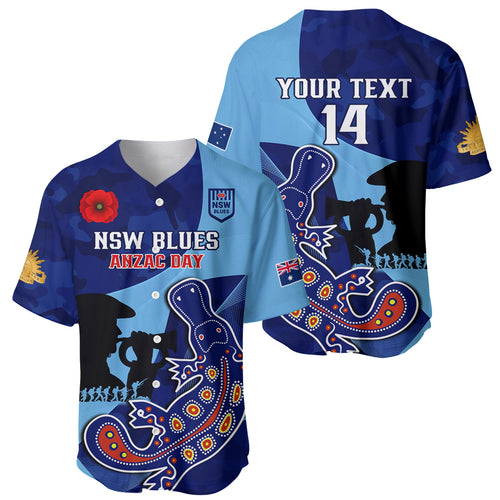 Custom NSW Blues ANZAC Day Baseball Jersey Australian Platypus Mix Camouflage
