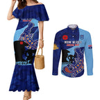 Custom NSW Blues ANZAC Day Couples Matching Mermaid Dress and Long Sleeve Button Shirt Australian Platypus Mix Camouflage