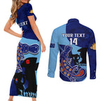 Custom NSW Blues ANZAC Day Couples Matching Short Sleeve Bodycon Dress and Long Sleeve Button Shirt Australian Platypus Mix Camouflage