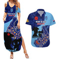 Custom NSW Blues ANZAC Day Couples Matching Summer Maxi Dress and Hawaiian Shirt Australian Platypus Mix Camouflage