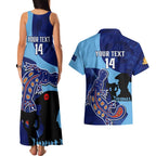 Custom NSW Blues ANZAC Day Couples Matching Tank Maxi Dress and Hawaiian Shirt Australian Platypus Mix Camouflage