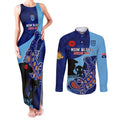 Custom NSW Blues ANZAC Day Couples Matching Tank Maxi Dress and Long Sleeve Button Shirt Australian Platypus Mix Camouflage