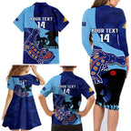Custom NSW Blues ANZAC Day Family Matching Long Sleeve Bodycon Dress and Hawaiian Shirt Australian Platypus Mix Camouflage