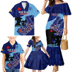 Custom NSW Blues ANZAC Day Family Matching Mermaid Dress and Hawaiian Shirt Australian Platypus Mix Camouflage