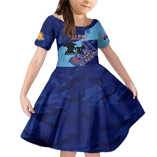 Custom NSW Blues ANZAC Day Family Matching Mermaid Dress and Hawaiian Shirt Australian Platypus Mix Camouflage