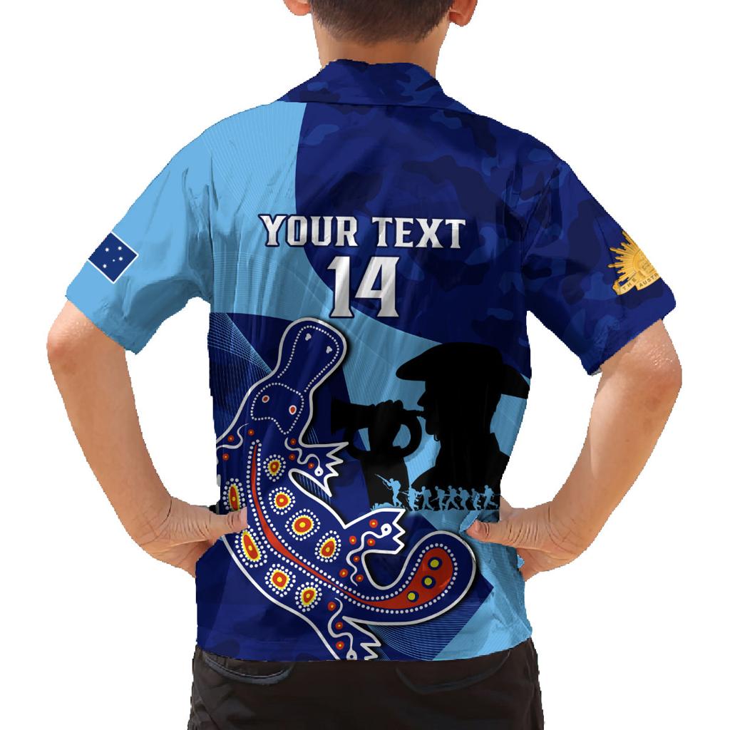 Custom NSW Blues ANZAC Day Family Matching Off Shoulder Long Sleeve Dress and Hawaiian Shirt Australian Platypus Mix Camouflage