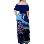 Custom NSW Blues ANZAC Day Family Matching Off Shoulder Maxi Dress and Hawaiian Shirt Australian Platypus Mix Camouflage