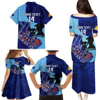 Custom NSW Blues ANZAC Day Family Matching Puletasi and Hawaiian Shirt Australian Platypus Mix Camouflage
