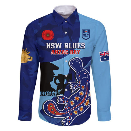 Custom NSW Blues ANZAC Day Family Matching Puletasi and Hawaiian Shirt Australian Platypus Mix Camouflage