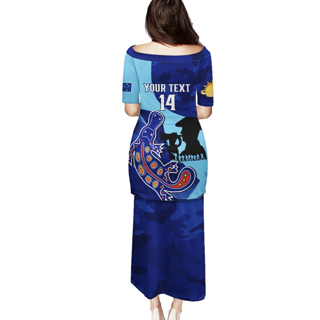 Custom NSW Blues ANZAC Day Family Matching Puletasi and Hawaiian Shirt Australian Platypus Mix Camouflage